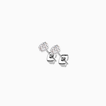 Clear Round CZ Titanium Stud Earrings (Pair, 20G)